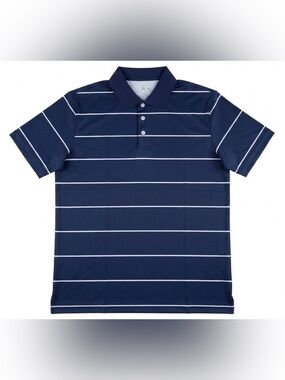 Speedrun Zity Mens Polo Shirt Medium Blue White Striped Golf Performance NWT New
